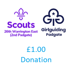 PSG logos with donation 1 pound, written.